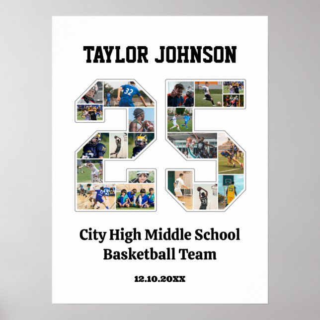 Póster Collage de fotos número 25 del jugador de graduaci (Frente)