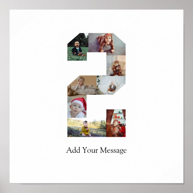 Póster Collage de fotos número 2 en blanco y negro (Frente)