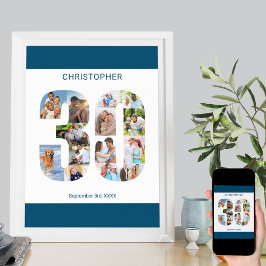 Póster Collage de fotos número 30 Personalizado 30 cumple