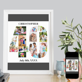 Póster Collage de fotos número 40 Personalizado 40 cumple