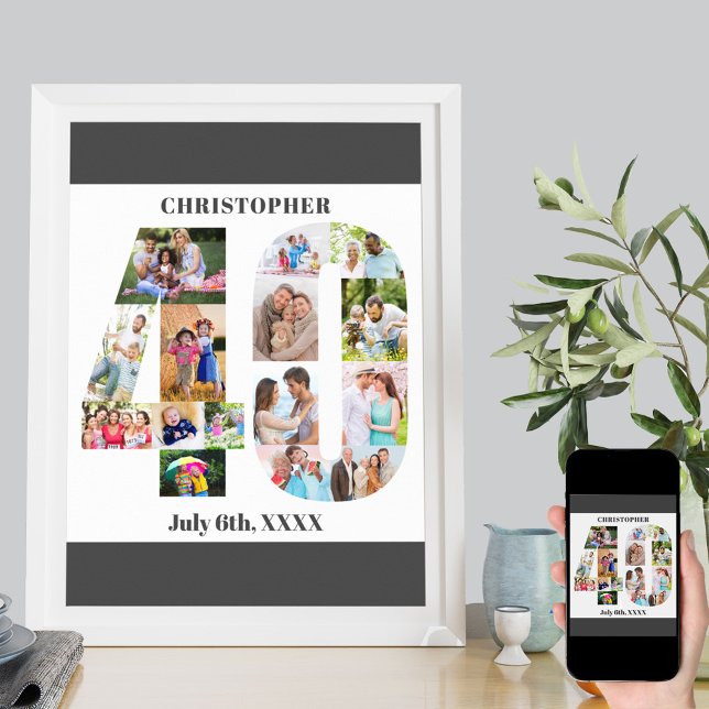 Póster Collage de fotos número 40 Personalizado 40 cumple (Subido por el creador)