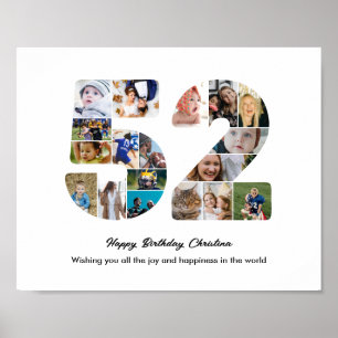 Póster Collage de fotos número 52 para cumpleaños 52