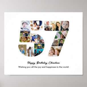 Póster Collage de fotos número 57 para cumpleaños 57