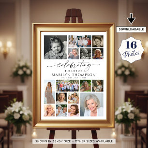 Póster Collage de Fotos para Celebrar la Vida Memorial Mo