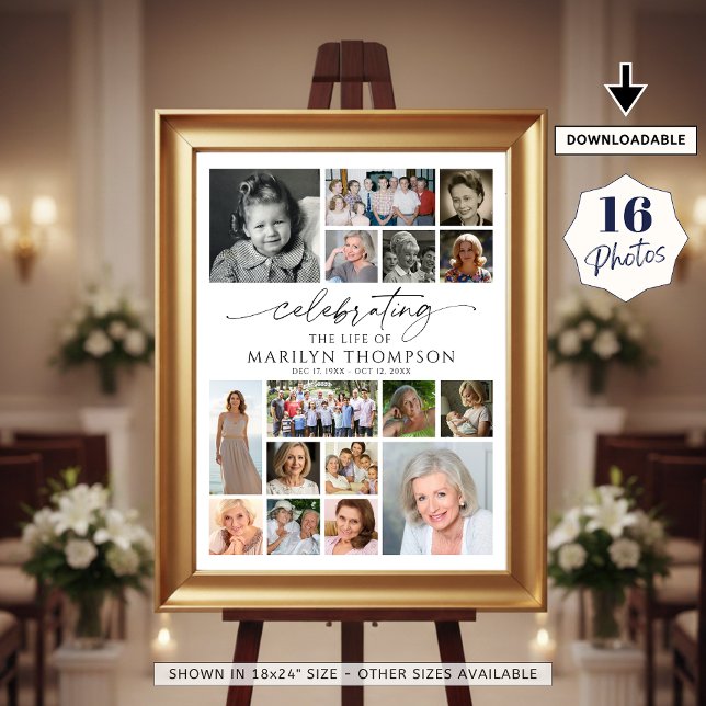 Póster Collage de Fotos para Celebrar la Vida Memorial Mo (Subido por el creador)