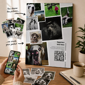 Póster Collage de fotos personalizadas de Gran Danés