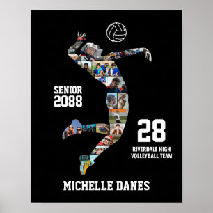 Póster Collage de fotos personalizadas del equipo de vole