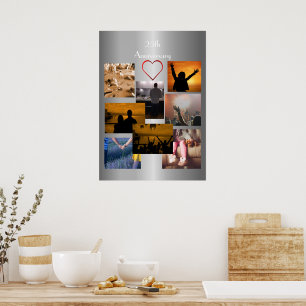 Póster Collage de Fotos Personalizado 25 Aniversario