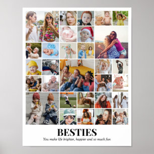 Póster Collage de Fotos Personalizado 30 Fotos Cuadrícula
