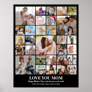 Póster Collage de Fotos Personalizado 30 Fotos Cuadrícula
