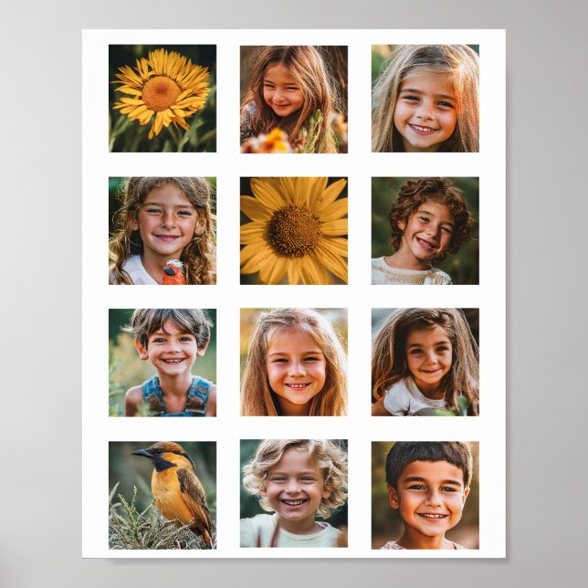Póster Collage de fotos personalizado de 12 (Frente)
