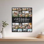 Póster Collage de fotos personalizado de cumpleaños 24<br><div class="desc">Crear su propio Collage de fotos 24 personalizado para el cumpleaños</div>