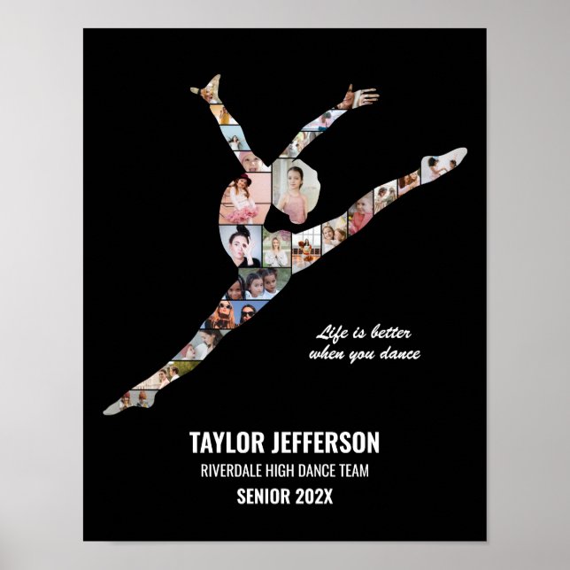 Póster Collage de fotos personalizado de danza moderna co (Frente)