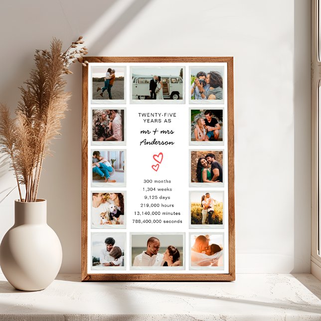 Póster Collage de fotos Personalizado del 25° Aniversario (Subido por el creador)