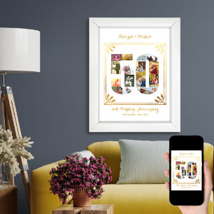 Póster Collage de fotos Personalizado del 50° aniversario