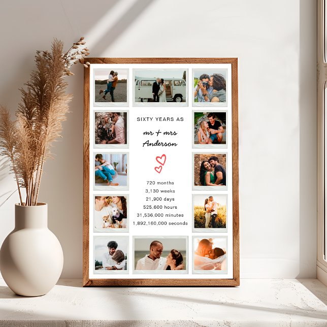 Póster Collage de fotos Personalizado del 60 aniversario  (Subido por el creador)