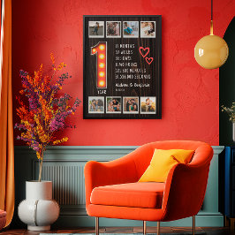 Póster Collage de fotos Personalizado del Corazón del Pri