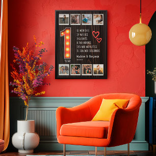 Póster Collage de fotos Personalizado del Corazón del Pri