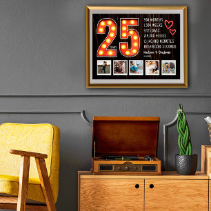 Póster Collage de fotos Personalizado del Corazón Retro 2