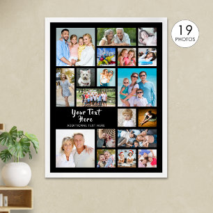 Póster Collage de fotos personalizado moderno de 19 fotos