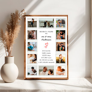 Póster Collage de Fotos Personalizado Moderno por el 70 A