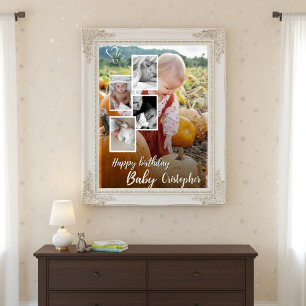 Póster Collage de fotos personalizado Nacimiento
