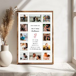 Póster Collage de Fotos Personalizado por el 1er Aniversa