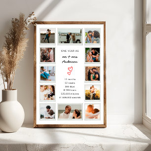 Póster Collage de Fotos Personalizado por el 1er Aniversa