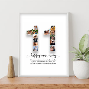 Póster collage de fotos Poster del 11° aniversario