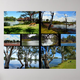 Póster Collage de fotos River Murray Australia, Poster