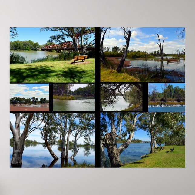 Póster Collage de fotos River Murray Australia, Poster (Frente)