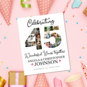 Póster collage de fotos  Rótulo fiesta de 45° Aniversario