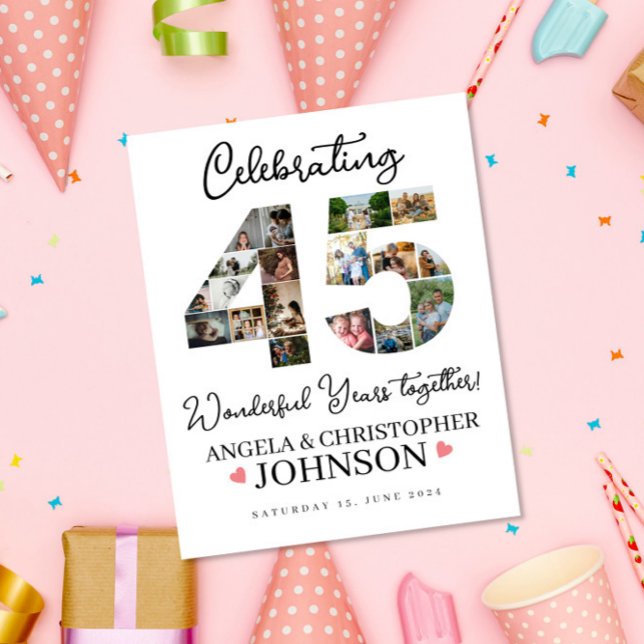 Póster collage de fotos  Rótulo fiesta de 45° Aniversario (Subido por el creador)