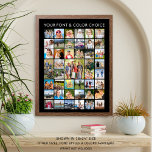 Póster Collage de fotos simple y personalizado de 45 plaz<br><div class="desc">Cree una impresión de poster de memoria fotográfica para decorar su hogar o haga un regalo significativo e inolvidable utilizando esta plantilla de collage de fotos fácil de cargar con 45 imágenes cuadradas con una gran foto de función en el centro y el título de su personalizado en su elección...</div>