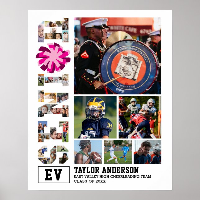 Póster Collage de fotos superior del equipo de animadores (Frente)