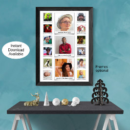 Póster Collage de fotos Y Texto Retro personalizado