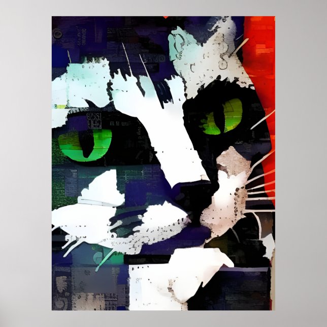 Póster Collage de gatos (Frente)