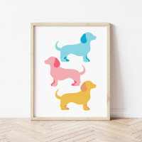 Collage de guardería de perro Dachshund moderno y 