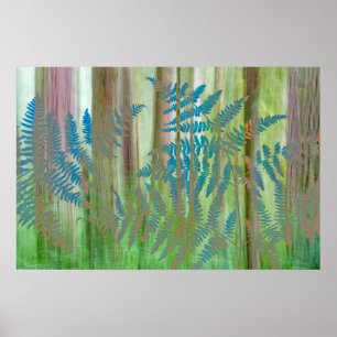 Póster Collage de helechos y bosque de Bracken   Seabeck,