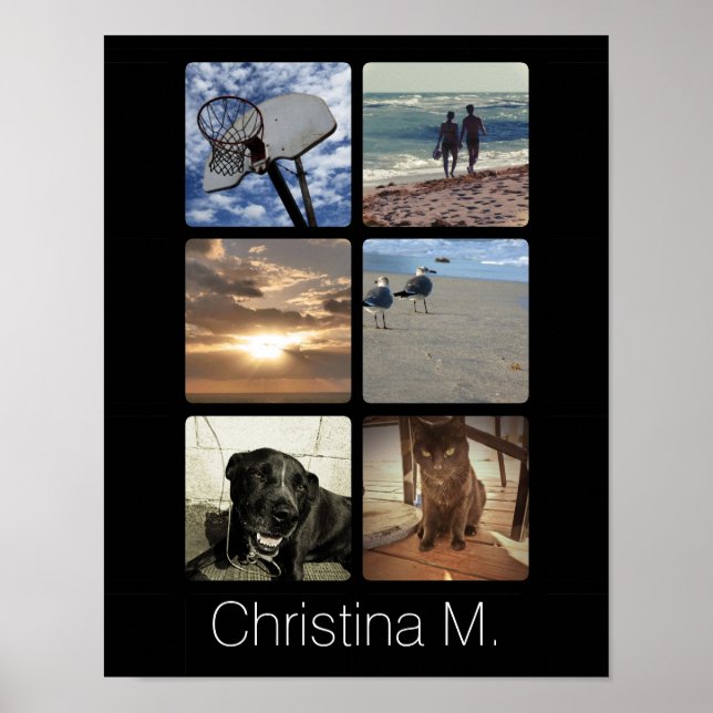 Póster Collage de imágenes de mosaico multifoto personali (Frente)