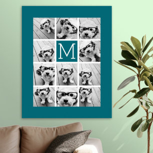Póster Collage de Instagram con monograma personalizado a