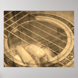 Póster Collage de intérpretes de guitarra