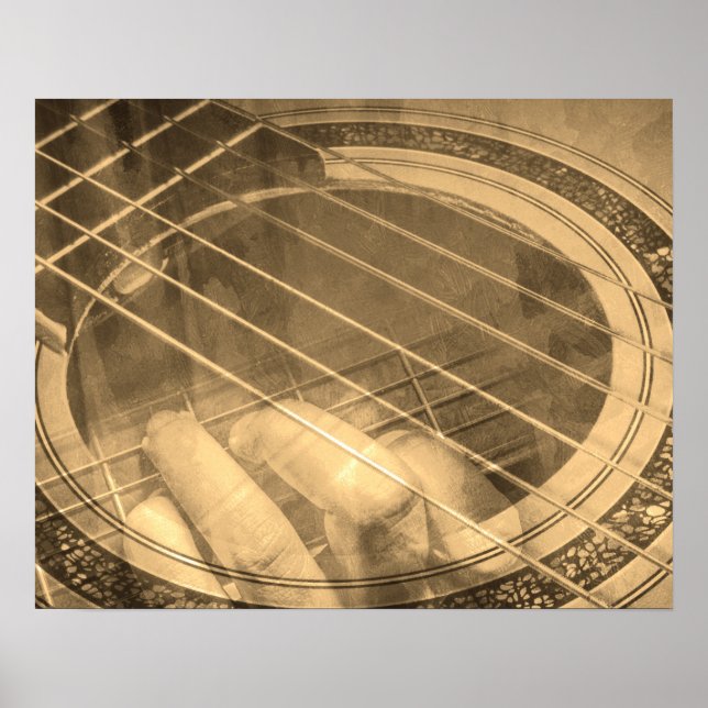 Póster Collage de intérpretes de guitarra (Frente)