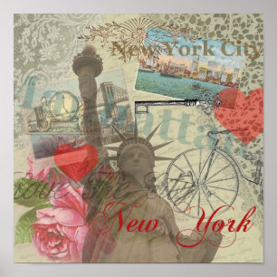 Póster Collage de la ciudad de Nueva York