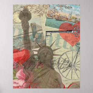 Póster Collage de la ciudad de Nueva York