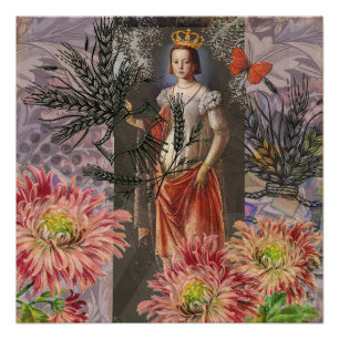 Póster Collage de la Diosa Celestial Virgo: Celestial Vin
