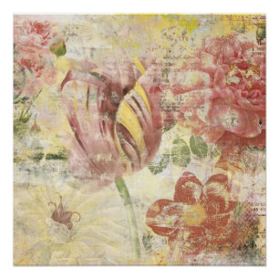 Póster Collage de la flor del tulipán