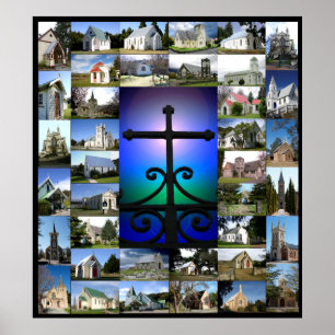 Póster Collage de la Iglesia Cristiana