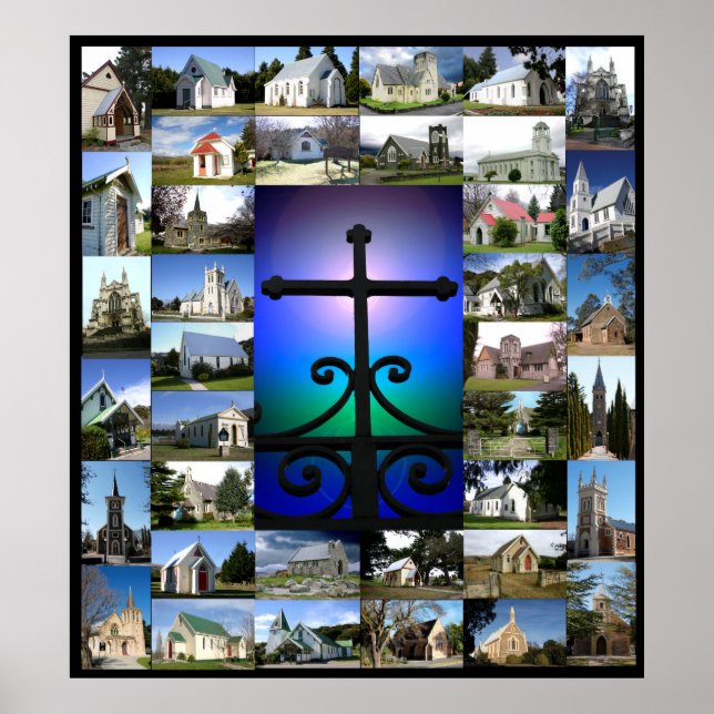 Póster Collage de la Iglesia Cristiana (Frente)