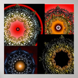 Póster Collage de la mandala del malvado